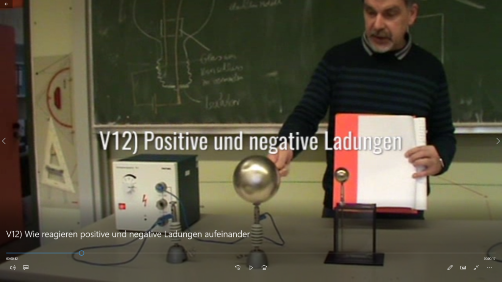 Video-Filme von Experimenten werden gewiss auch im normalen Physik-Unterricht eingesetzt.